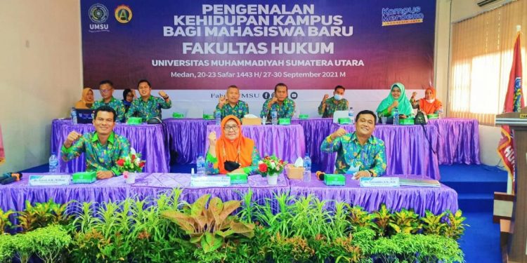 500 Mahasiswa Baru Fakultas Hukum UMSU ikuti Kegiatan PKKMB