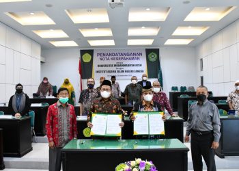 Penandatangan MoU Unmuha – IAIN Langsa