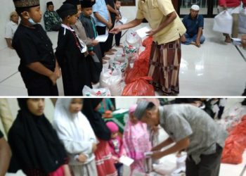 Peduli Fakir Miskin, PRM Jalan Mandiling Bagikan Sembako