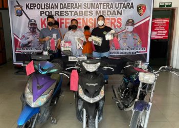 Komplotan Pemalsu STNK Motor Diringkus Polrestabes Medan