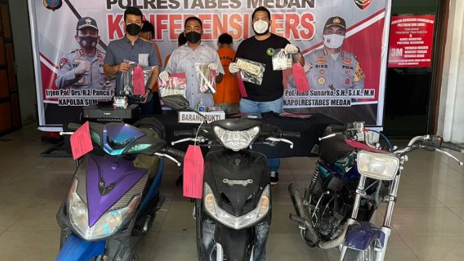 Komplotan Pemalsu STNK Motor Diringkus Polrestabes Medan