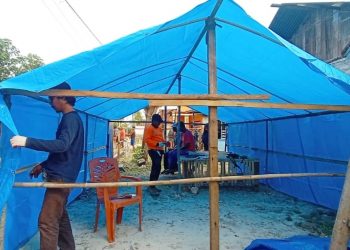 Relawan Muhammadiyah Terus Bangun Hunian Darurat Untuk Warga Penyintas Gempa di Selayar