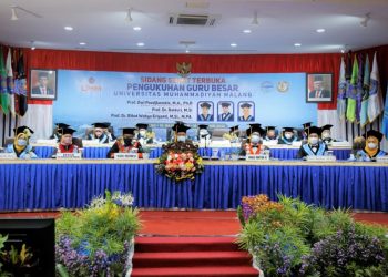 Tiga Guru Besar Baru FKIP UMM Dikukuhkan