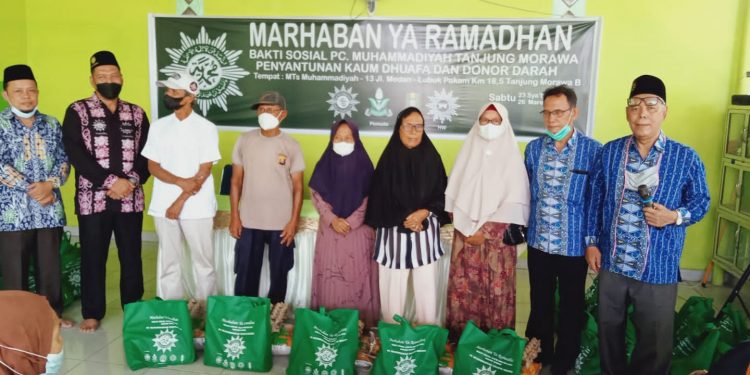 Sambut Ramadan, PCM Tanjung Morawa Gelar Bakti Sosial dan Donor Darah