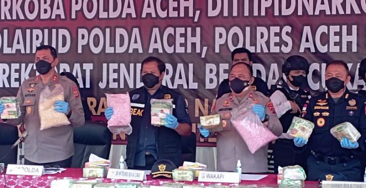 Sabu Seberat 189 Kg dan 38 Ribu Butir Ekstasi Terjaring Polisi dan Bea Cukai Aceh Utara