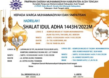 Tiga Lokasi Salat Idul Adha Tanggal 9 Juli di Takengon Aceh Tengah
