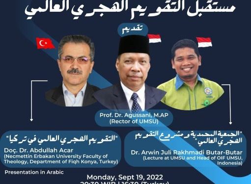 OIF UMSU dan Necmettin Erbakan University of Technology Turkey Adakan Webinar Internasional kaji kalender Islam global