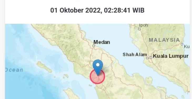 Tiga kali gempa berkekuatan di atas magnitudo 5.0 guncang Taput