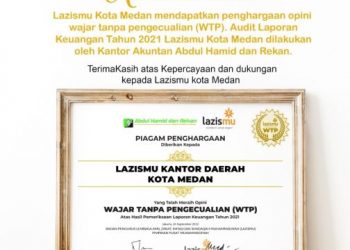LazisMu Kota Medan Raih Opini Wajar Tanpa Pengecualian