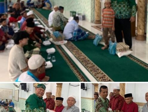 Muhammadiyah Bandar Selamat Bagikan Sembako pada Jemaah Subuh