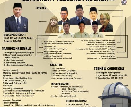 OIF UMSU adakan “International Islamic Astronomy Training Program”