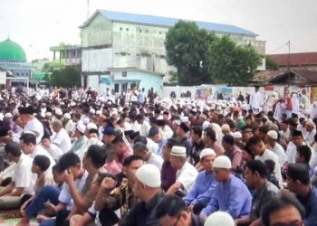 Salat Idul Fitri di Cabang Tanjung Sari Mbludak, Lapangan Nyaris Tidak Bisa Menampung