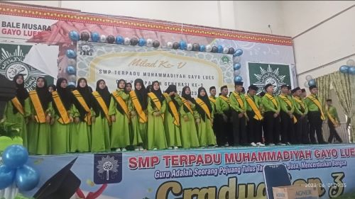 SMP Terpadu Muhammadiyah Gayo Lues Wisuda 71 Siswa Angkatan 3.