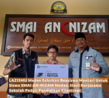 LazisMu Medan Salurkan Beasiswa Mentari untuk Siswa SMA-I An-Nizam