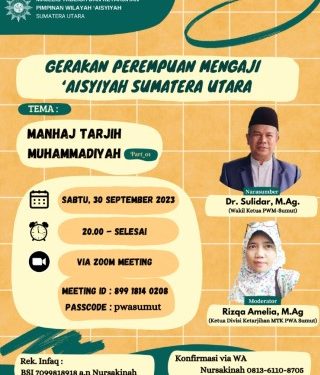 Pengkajian Manhaj Tarjih Muhammadiyah, PWA Sumut Hadirkan Dr. Sulidar