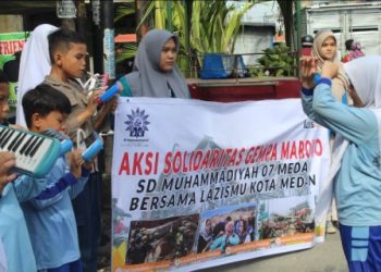 Aksi Solidaritas Pelajar SD Muhammadiyah 07 Medan untuk Musibah Gempa Maroko