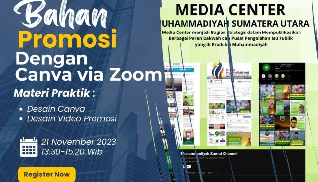 Siang ini, Muhammadiyah Sumut Gelar Pelatihan Desain Canva