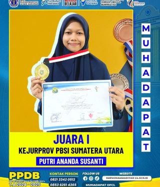 Putri Ananda Susanti Pelajar SMPM-24 Aek Kanopan Juara Bulutangkis Provinsi