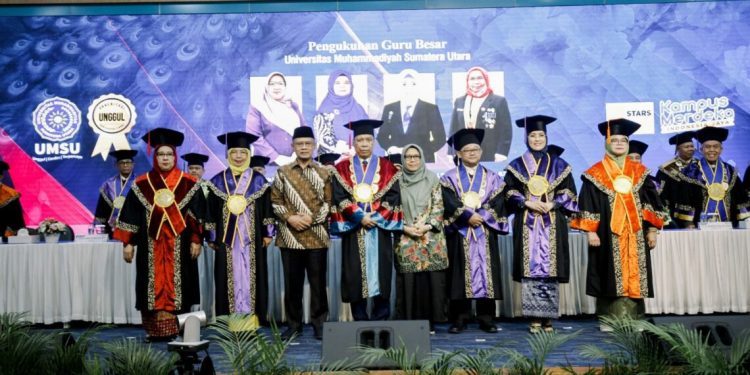 Empat Guru Besar Perempuan UMSU Dikukuhkan, Haedar Ingatkan Tanggung Jawab Membangun Masyarakat Ilmu