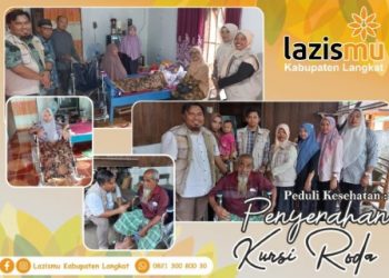 Lazismu Langkat dan Dinas Sosial Serahkan Kursi Roda kepada M. Khalid dan Ayu Pratiwi