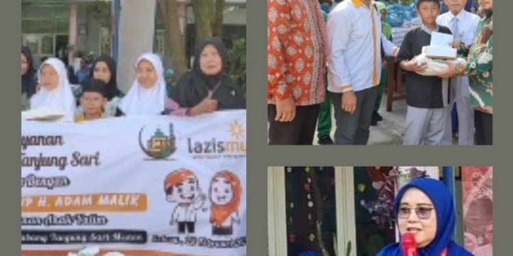“Indahnya Berbagi” SD Muhammadiyah 3 Tanjung Sari Medan Salurkan 290 Paket Sembako