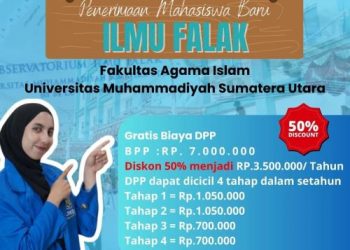 UMSU Buka Penerimaan Mahasiswa Baru Ilmu Falak dengan Diskon 50 Persen